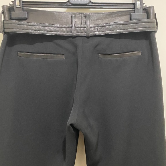 Vince Belted Super Soft Lamb Leather Jogger Pants 4 Black on Black - Picture 8 of 9